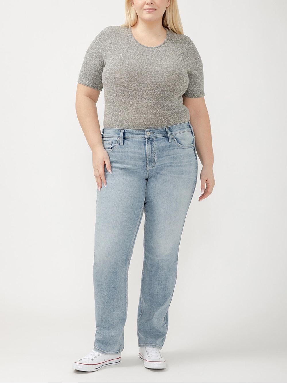 Silver Jeans Light Blue Straight Leg Plus Size Jeans